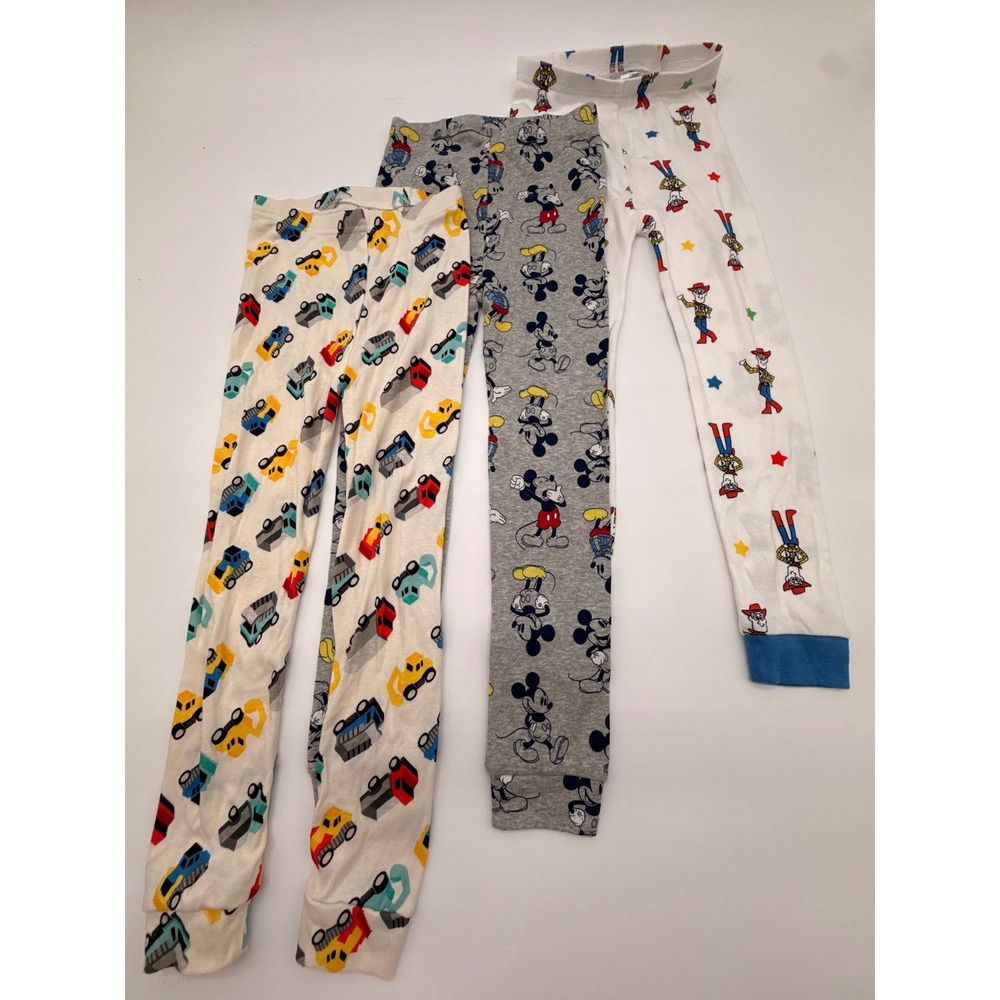 Baby Gap Disney Pixar Pajama Pants Set 3pk Mickey Toy Story Construction 5 Years